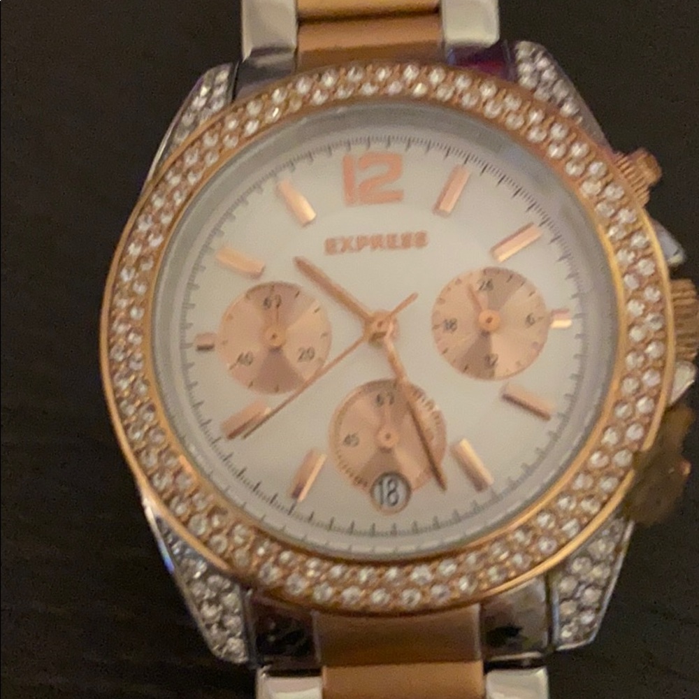 Express bling watch silver and gold